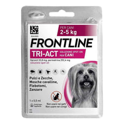 Frontline Tri-Act x1 Pipetta, Antiparassitario Per Cani (2-5Kg) Contro Parassiti E Insetti Volanti 1x0,5 ml Pipette monodose