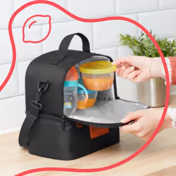 Badabulle Pick & Go contenitori termico Borsa termica 5 L Nero, Bianco