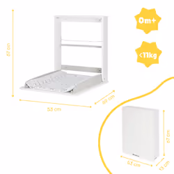 Badabulle B035201 fasciatoio Faggio, Metallo, Poliestere Bianco