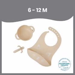BabyMoov Set First ISY Fox set piatto per bambini Beige, Bianco