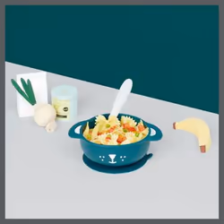 BabyMoov Tast' Isy Set di posate per bambini Blu, Blu marino Silicone