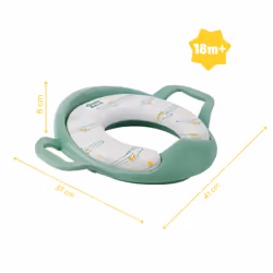 Badabulle B027008 sedile WC Seduta morbida per wc Polipropilene (PP), Cloruro di polivinile (PVC) Verde, Bianco