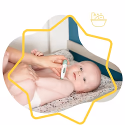 Badabulle Digitales Fieberthermometer Termometro a contatto Verde, Bianco Ascellare Pulsanti