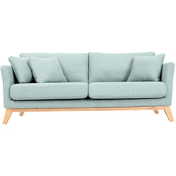 Miliboo - Divano scandinavo 3 posti blu laguna piedi legno oslo