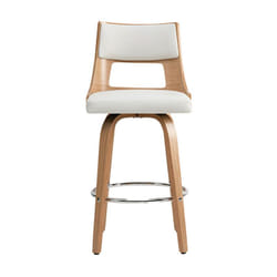 Sgabello da bar scandinavo bianco e legno chiaro garbo