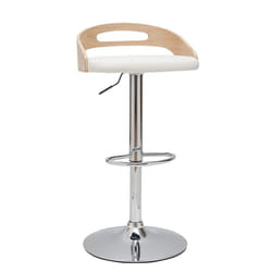 Sgabello da bar regolabile design legno chiaro e bianco mano