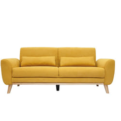 Divano scandinavo 3 posti velluto giallo senape ektor