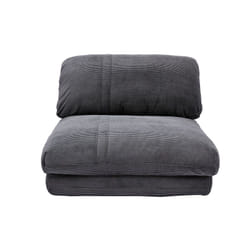 Poltrona letto singola in tessuto velluto a coste grigio scuro spencer