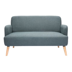 Divano scandinavo 2 posti in tessuto grigio-verde e legno chiaro ISKO