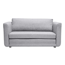 Miliboo - Divano letto 2 posti in tessuto grigio chiaro leon