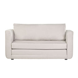 Divano letto a 2 posti in tessuto effetto velluto beige testurizzato leon