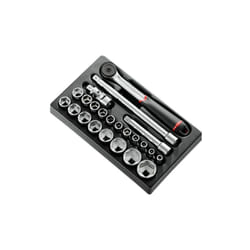 Modulo 23 pezzi bussole a cricchetto 1/2 esagono metrico Facom MOD.S161-36PB