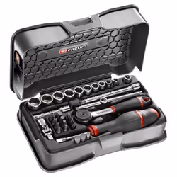 Dettagli : Contiene:Cricchetto 1/4 palmo mano R.161BPresa(e) 1/4 : R.E Presa 1/4 esagono metrico 05,5 mm - R.E Presa 1/4 esag ...