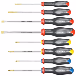 Set di 9 cacciaviti PROTWIST: Contiene: 4 x 100 - 5,5 x 125 - 6,5 x 150 - 8 x 150 mm - n°1 x 100 - n°2 x 125 - n°1 x 100 - n° ...