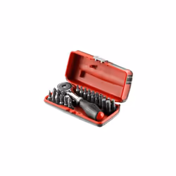 Dettagli : Cricchetto portabit con impugnatura girevole 1/4'' R.PE360 21 bit : Esagonale 3 - 4 - 5 - 6 - 7 mm Piatto 4,5 - 6, ...
