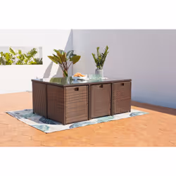 Concept Usine Miami 10 set mobili da esterno Marrone, Bianco - Vista aggiuntiva 2