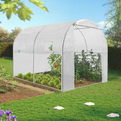 Idmarket - Serra tunnel di giardinario 6m² bianco 4 stagioni zebra 2x3M
