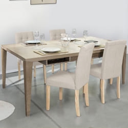 Set di 4 sedie da pranzo imbottite POLGA beige