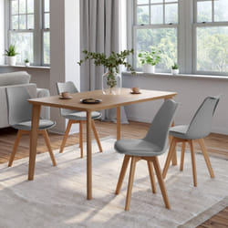 Set di 4 sedie da pranzo grigio chiaro SARA