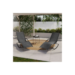 Idmarket - Set di 2 sedie a dondolo da giardino malawi in tela grigia e grigio antracite
