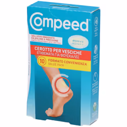 Compeed Cerotto per Vesiche Medio è un cerotto per vesciche con un imbottitura spessa per ridurre la pressione e prevenire il ...