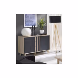 Meublorama DS-MK-MALMO-GRIS-27*2C/36KG credenza per soggiorno 1 porta/porte - Vista aggiuntiva 2