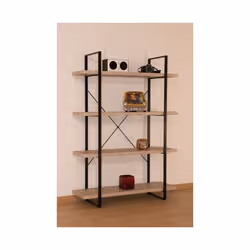 Meublorama PR-SHELVES-FU-004*C/20KG scaffale MDF, Metallo Marrone - Vista aggiuntiva 2