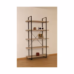 Meublorama PR-SHELVES-FU-005*C/25KG scaffale MDF, Metallo Marrone - Vista aggiuntiva 2