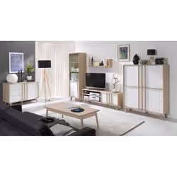 Meublorama DS-MK-MALMO-BLANC-08*1C/27KG supporto TV e sistema audio 3 ripiani - Vista aggiuntiva 2
