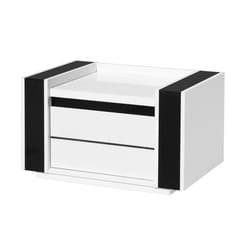 Meublorama DS-MK-LINN-BLANC-22*1C/25KG comodino 2 cassetto/cassetti Bianco