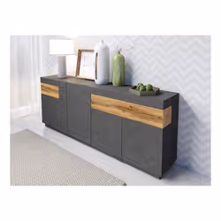 Meublorama DS-HA-SILKE-241NGY25*2C/82KG credenza per soggiorno 4 porta/porte - Vista aggiuntiva 2