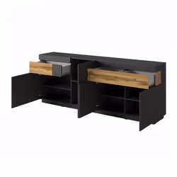 Meublorama DS-HA-SILKE-241NGY25*2C/82KG credenza per soggiorno 4 porta/porte - Vista aggiuntiva 3
