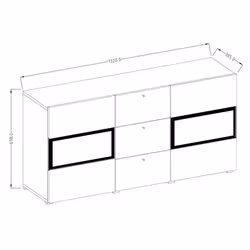Meublorama DS-HA-BAROS-2497BM26+LED-23000002*3C/43KG credenza per soggiorno 2 porta/porte - Vista aggiuntiva 3