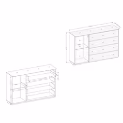 Meublorama DS-HA-TOGO-2298RT47*2C/80KG credenza per soggiorno 1 porta/porte - Vista aggiuntiva 2