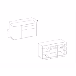 Meublorama DS-HA-SILKE-241NGY43-*2C/59KG credenza per soggiorno 3 porta/porte - Vista aggiuntiva 4