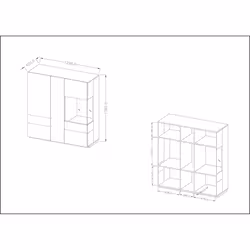 Meublorama HA-SILKE-241NGY46+LED-2400AO01-*3C/68KG credenza per soggiorno 3 porta/porte - Vista aggiuntiva 2
