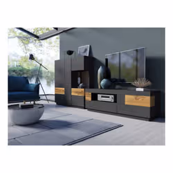 Meublorama HA-SILKE-241NGY46+LED-2400AO01-*3C/68KG credenza per soggiorno 3 porta/porte - Vista aggiuntiva 3