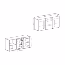 Meublorama DS-HA-TULSA-2497FJ26*2C/73KG credenza per soggiorno 2 porta/porte - Vista aggiuntiva 3