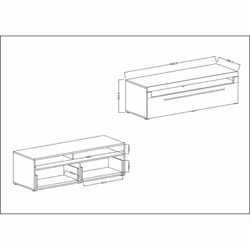 Meublorama HA-TULSA-2497FJ40*1C/56KG supporto TV e sistema audio 1 cassetto/cassetti - Vista aggiuntiva 4