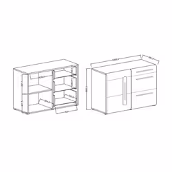 Meublorama DS-HA-TULSA-2497FJ45*2C/50KG credenza per soggiorno 1 porta/porte - Vista aggiuntiva 3