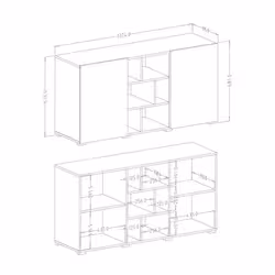 Meublorama DS-HA-AKSEL-24B0IE26*1C/40KG credenza per soggiorno 2 porta/porte - Vista aggiuntiva 5