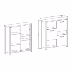 Meublorama DS-HA-BUFFALO-24RMKA45*1C/48KG credenza per soggiorno 3 porta/porte - Vista aggiuntiva 3