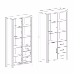 Meublorama DS-HA-OLIN-24ABJC13*2C/97KG credenza per soggiorno 2 porta/porte - Vista aggiuntiva 5
