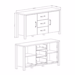 Meublorama HA-OLIN-24ABJC26-*2C/63KG credenza per soggiorno 2 porta/porte - Vista aggiuntiva 5