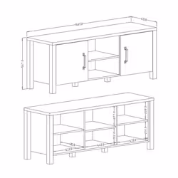 Meublorama DS-HA-OLIN-24ABJC41-*1C/44KG supporto TV e sistema audio 3 ripiani - Vista aggiuntiva 5