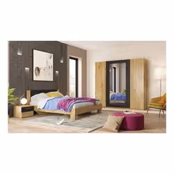 Meublorama DS-HA-VERA-CHENE-ET-NOIR-22RCDH20*4C/177KG armadio/guardaroba per camera da letto 5 ripiani 4 porta/porte - Vista aggiuntiva 6