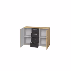 Meublorama DS-HA-VERA-CHENE-ET-NOIR-22RCDH26*2C/51KG cassettiera - Vista aggiuntiva 4
