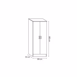 Meublorama DS-RU-RAY-6305-2-*2C/54KG armadio/guardaroba per camera da letto 1 ripiani 2 porta/porte - Vista aggiuntiva 4