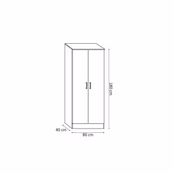 Meublorama RU-RAY-6405-2*1C/54KG armadio/guardaroba per camera da letto 5 ripiani 2 porta/porte - Vista aggiuntiva 3