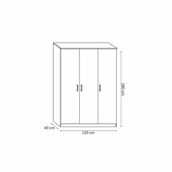 Meublorama DS-RU-RAY-6410-2*2C/79KG armadio/guardaroba per camera da letto 5 ripiani 3 porta/porte - Vista aggiuntiva 3